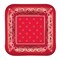 Party Central Pack of 96 Disposable Red Paisley-Designed Bandana Square Dinner Plates 9